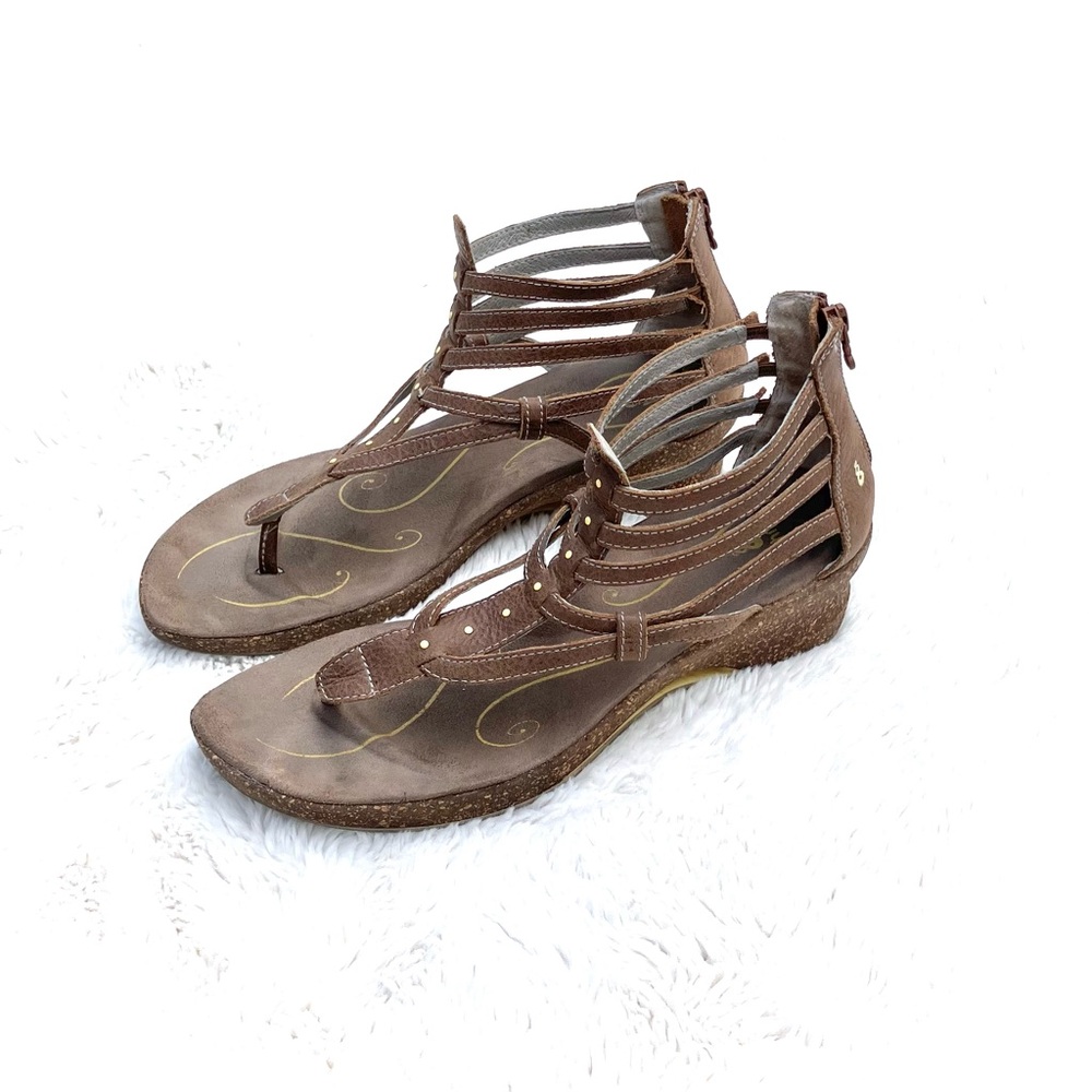 Ahnu Brown Leather Gladiator Sandals Sz 10 - Picture 3 of 8